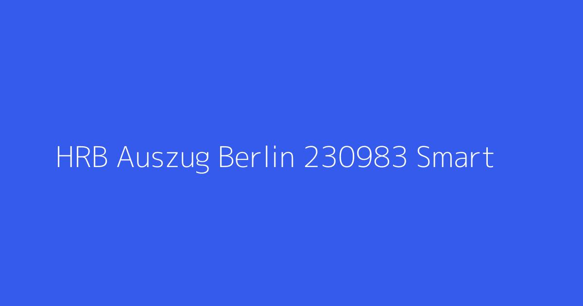 HRB Auszug Berlin 230983 Smart & Green Concrete Elements GmbH Berlin